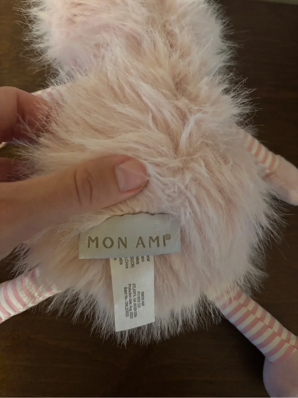 Mon Ami Pink Striped Ursula Monster Stuffed Animal